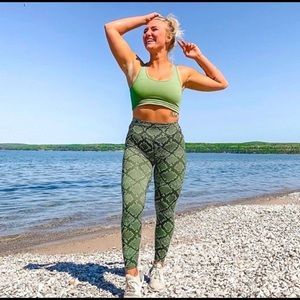 Balance Athletica green Python leggings